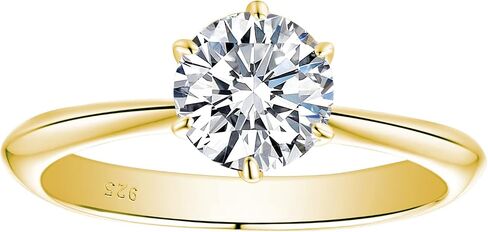 Blongme 1 Carat Moissanite Rings for Women Engagement Wedding Band 925 Sterling Silver Round Solitaire Size 4-13 in Kuwait