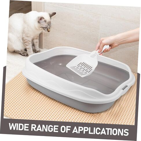 Semi-Enclosed Cat Toilet for Kittens with Low Entry Splashproof Large Capacity Litter Pan Pet Sandbox Tray for Training and Reducing Litter Scatter Gray in Saudi Arabia