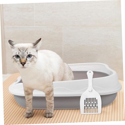 Semi-Enclosed Cat Toilet for Kittens with Low Entry Splashproof Large Capacity Litter Pan Pet Sandbox Tray for Training and Reducing Litter Scatter Gray in Saudi Arabia