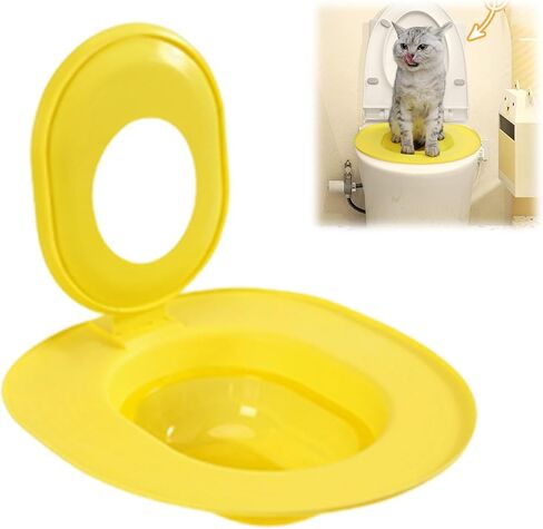 Cat Toilet Training Kit Cat Toilet Seat Training Kit Reusable Trainer Seat Tool Box for Pet Cleaning Portable Indoor Toilet Solution (Grey,One Size) in Kuwait