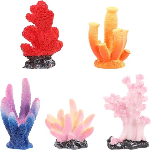 5Pcs Resin Coral Decor Simulated Coral Tree Fish Aquarium Ornament (Random Type) in Saudi Arabia