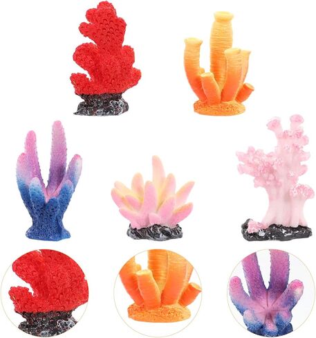 5Pcs Resin Coral Decor Simulated Coral Tree Fish Aquarium Ornament (Random Type) in Saudi Arabia