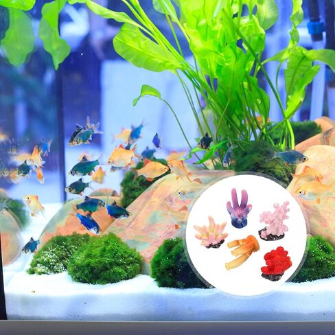 5Pcs Resin Coral Decor Simulated Coral Tree Fish Aquarium Ornament (Random Type) in Saudi Arabia