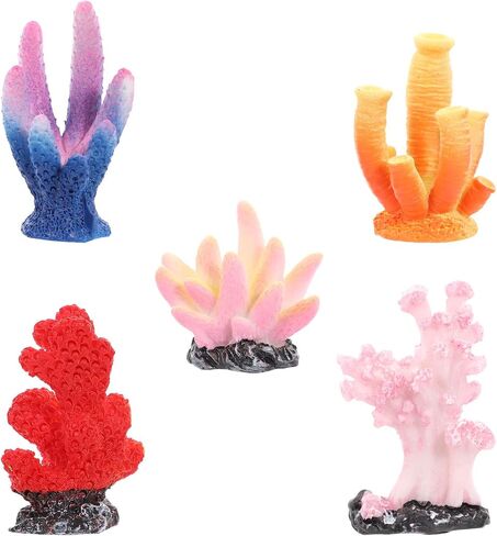 5Pcs Resin Coral Decor Simulated Coral Tree Fish Aquarium Ornament (Random Type) in Saudi Arabia
