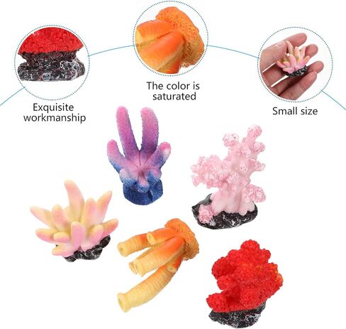 5Pcs Resin Coral Decor Simulated Coral Tree Fish Aquarium Ornament (Random Type) in Saudi Arabia