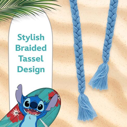Disney Stitch Beanie Hat, Peruvian Winter Knit Cap with 3D Ears and Tassels, Blue, One Size in Saudi Arabia