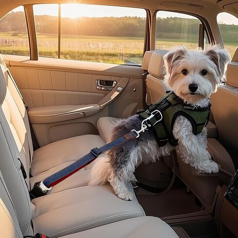Adjustable Pet Seatbelt Leash for Car Dog Travel Harness Safety Leash Secure Car Restraint for Dogs and Pets in Saudi Arabia