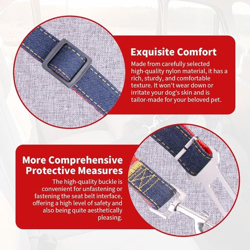 Adjustable Pet Seatbelt Leash for Car Dog Travel Harness Safety Leash Secure Car Restraint for Dogs and Pets in Saudi Arabia
