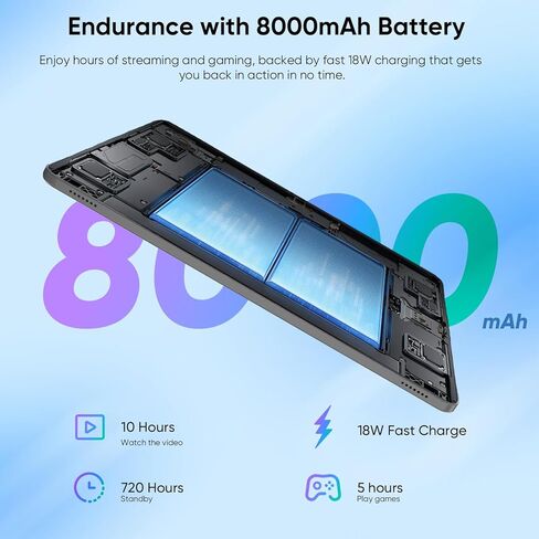 جهاز لوحي 11 بوصة مع لوحة مفاتيح ، Android 15 أقراص ، 12 جيجابايت+128 جيجابايت ، 1 تيرابايت ، بطارية 8000 مللي أمبير في الساعة ، كاميرا 5 ميجابكسل+8 ميجابكسل ، واي فاي 6 ، شاشة لمس IPS ، الماوس/القلم/الحالة/الشاحن في الداخل ، هدية رائعة - in Kuwait