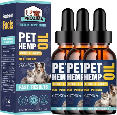 Hemp Oil for Dogs Cats (3 Pack) Organic Helps with Аnxiеty, Calming, Pain Relief, Sleep, Arthritis, Seizures Support Pet Supplement for Smal & Large Pets with Omega 3-6-9 Oil Fast Results Made in USA in Saudi Arabia
