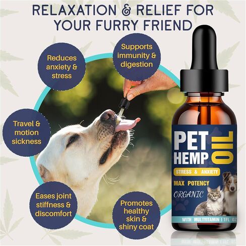 Hemp Oil for Dogs Cats (3 Pack) Organic Helps with Аnxiеty, Calming, Pain Relief, Sleep, Arthritis, Seizures Support Pet Supplement for Smal & Large Pets with Omega 3-6-9 Oil Fast Results Made in USA in Saudi Arabia