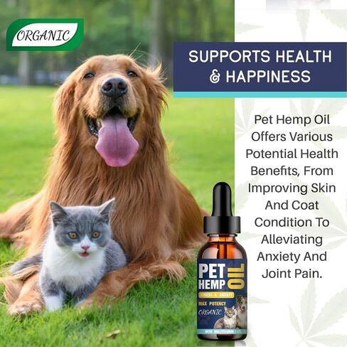 Hemp Oil for Dogs Cats (3 Pack) Organic Helps with Аnxiеty, Calming, Pain Relief, Sleep, Arthritis, Seizures Support Pet Supplement for Smal & Large Pets with Omega 3-6-9 Oil Fast Results Made in USA in Saudi Arabia