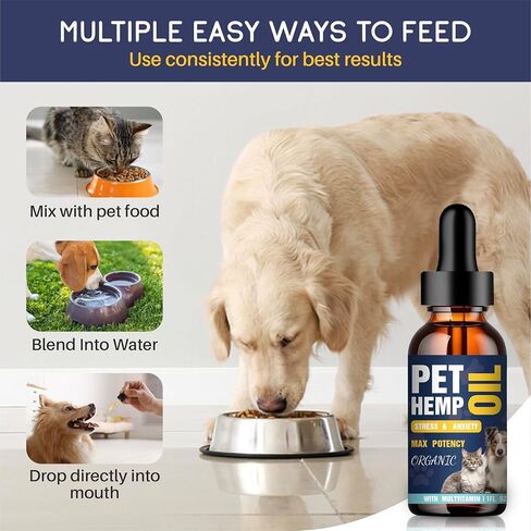 Hemp Oil for Dogs Cats (3 Pack) Organic Helps with Аnxiеty, Calming, Pain Relief, Sleep, Arthritis, Seizures Support Pet Supplement for Smal & Large Pets with Omega 3-6-9 Oil Fast Results Made in USA in Saudi Arabia