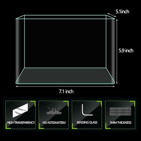 0.9 Gallon Aquarium Fish Tank，Rimless Aquarium Tank，7.1" L × 5.1" W × 5.9" H in Saudi Arabia