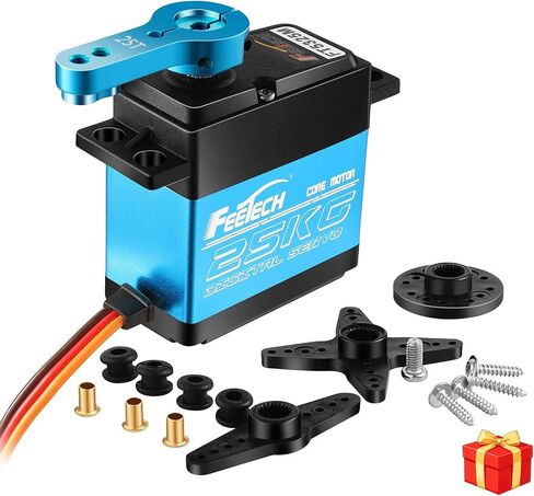 35KG Servo Motor 7.4V High Voltage Waterproof High Torque RC Servo Full Metal Gear Digital Servo, Aluminium Case, Control Angle 180° for 1/8 1/10 RC Cars, TRAXXS x4, Baja, RC4WD, GTR and More in Kuwait