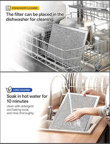 WB6X486 GE Microwave Filter Replacement 9" x 7.72" Fits 5304408977 Frigidaire Microwave Filter - Aluminum Mesh Screen Grease Filter - Filters Air Entering Over the Range Oven Vent Fan (2-Pack) in Saudi Arabia