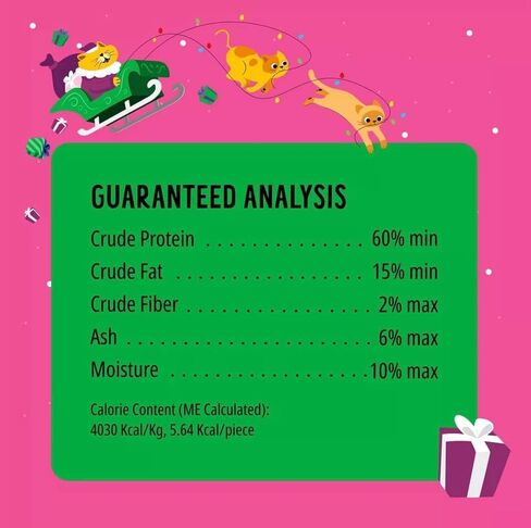Bonkers Purrpops Christmas Themed Limited Edition Holiday Chicken Flavor Freeze-Dried Licks Cat Treats Catnip & Turkey Flavor - 5 Pack with 1 Cat Pom Pom Balls Toy in Saudi Arabia