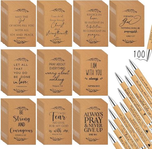 Fuutreo Christian Gift Notebooks Bible Verse Prayer Journals Religious Inspirational Notebook Scripture Mini Pocket Notepad Bible Ballpoint Pen Bible Study Gifts for Church Men Women(60 Pcs) in Kuwait