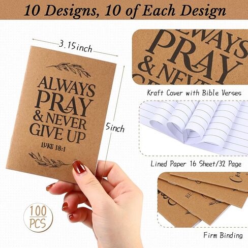 Fuutreo Christian Gift Notebooks Bible Verse Prayer Journals Religious Inspirational Notebook Scripture Mini Pocket Notepad Bible Ballpoint Pen Bible Study Gifts for Church Men Women(60 Pcs) in Kuwait