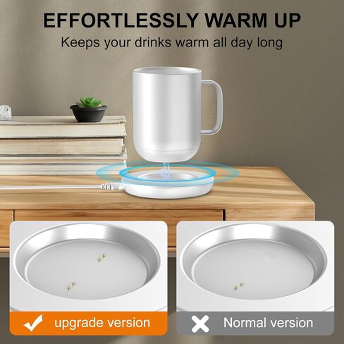 Charging Coaster 2 Compatible with Embo Temperature Control Smart Mug 2 and 1 - Mug Power Cord - Charger Dock Base for Wireless Warmer Cup Accessories (Silver White) in Saudi Arabia
