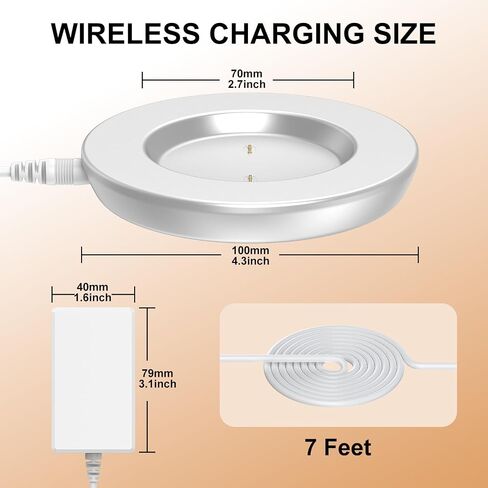 Charging Coaster 2 Compatible with Embo Temperature Control Smart Mug 2 and 1 - Mug Power Cord - Charger Dock Base for Wireless Warmer Cup Accessories (Silver White) in Saudi Arabia
