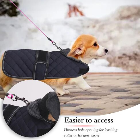 سترة Geyecete Corgi للكلاب معطف كورجي مبطن حراري دافئ، معطف شتوي للكلاب مع بطانة صوف دافئة، ملابس كورجي خارجية للكلاب، أحمر - L in Saudi Arabia
