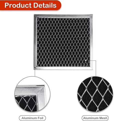 (عبوة من قطعتين) (5 × 5 بوصات) مرشحات دخان فحم الميكروويف لـ KitchenAid KMHC319EBS2 KMHC319EBS3 KMHC319EBS4 KMHC319ESS0 KMHC319ESS1 KMHC319ESS2 KMHC319ESS3 KMHC319ESS4 KMHC319ESS5 in Saudi Arabia