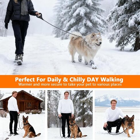 Rrechargeable Heated Dog Leash, Highly Reflective Threads Leash Rope with Rechargeable Hand Warmer for Medium Large Dogs, 1/2 inch - M in Kuwait