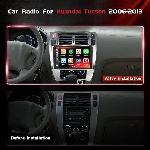 [4+64G] Sterroid 15 Car Stereo لـ Hyundai Tucson 2006-2009 ، Wireless Carplay & Android Auto ، Radio 10 inch touchscreen Car Radio لـ Tucson مع GPS ، WiFi ، 32eq ، UI ، Bluetooth 5.0 ، FM/RDS ، كاميرا احتياطية ، كاميرا احتياطية in Saudi Arabia