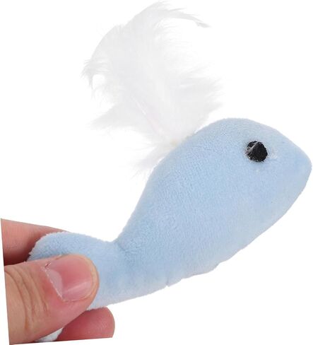 4pcs Plush Whale Cat for Indoor Cats Chew with Ultra Soft Kitten Playmates to Stimulate Instinct and Reduce Loneliness Safe Non-Fading Materials Blue and Green in Saudi Arabia