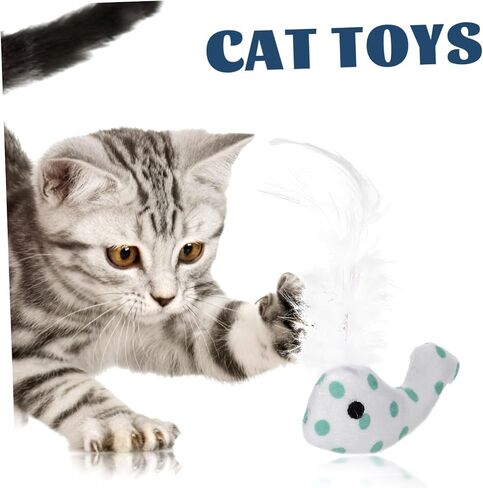 4pcs Plush Whale Cat for Indoor Cats Chew with Ultra Soft Kitten Playmates to Stimulate Instinct and Reduce Loneliness Safe Non-Fading Materials Blue and Green in Saudi Arabia