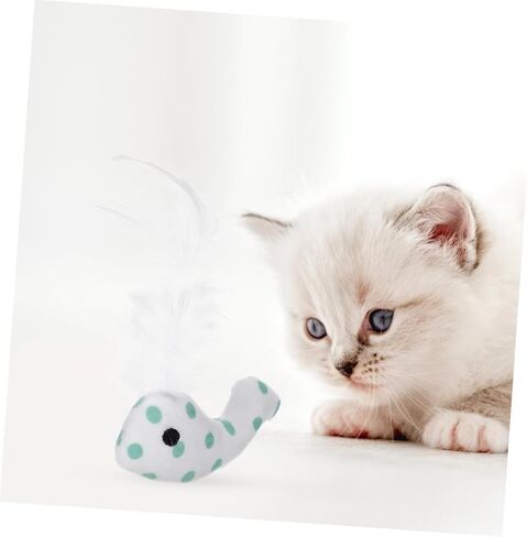 4pcs Plush Whale Cat for Indoor Cats Chew with Ultra Soft Kitten Playmates to Stimulate Instinct and Reduce Loneliness Safe Non-Fading Materials Blue and Green in Saudi Arabia