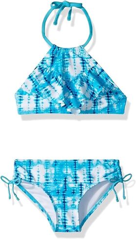 ثوب سباحة للفتيات من Kanu Surf Morgan Ruffle Halter من قطعتين باللون الوردي، مقاس 2T in Saudi Arabia