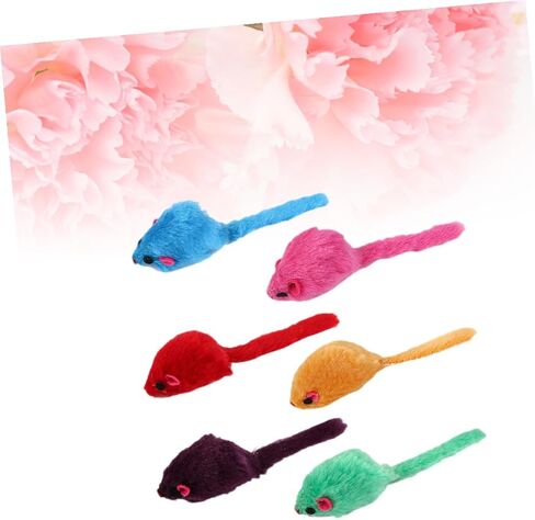 12Pcs Plush Mouse Cat with Realistic Squeaking Sound Bite-Resistant Pet for Cats and Kittens Washable Soft Chew-Resistant Play Favors to Protect Furniture Random Color in Saudi Arabia