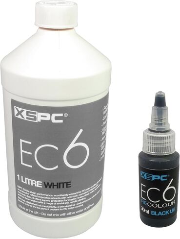 XSPC EC6 White Opaque Premix PC Coolant (1000mL) and ReColour Dye (30mL) Bundle, UV Orange in Saudi Arabia