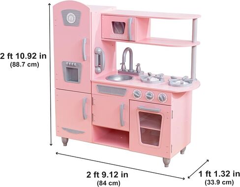 KidKraft Vintage Wooden Play Kitchen with Pretend Ice Maker and Play Phone, Blue in Kuwait