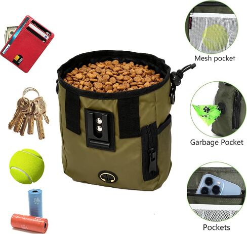 حقيبة علاج الكلاب لتدريب الحيوانات الأليفة، وحقائب علاج الكلاب ومجموعة أوعية الكلاب القابلة للطي للقطط والكلاب للمشي في الهواء الطلق والسفر. in Kuwait