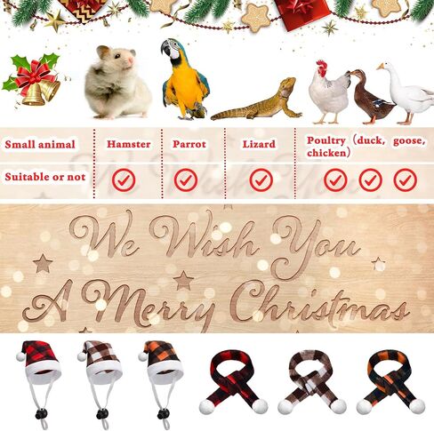 Weewooday 12 Pcs Mini Christmas Pet Santa Hat Scarf Set Adult Xmas Small Animal Tiny Santa Hat with Adjustable Chin Strap for Chicken Cat Dog Hamster Guinea Gift (Small,Ripple Style) in Saudi Arabia