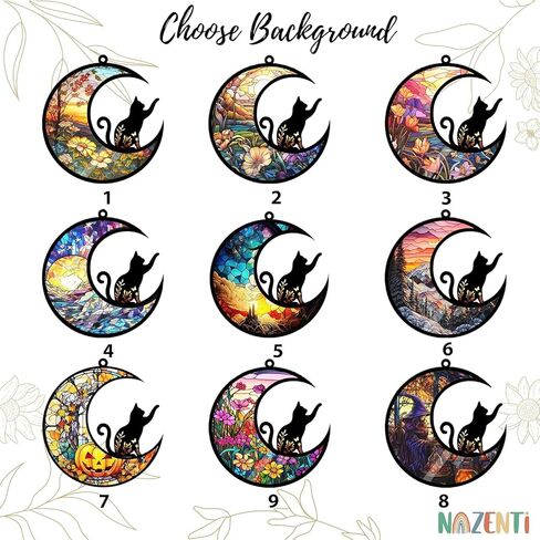 NAZENTI Personalized Cat Memorial Suncatcher, Sympathy Gift for Loss of Cat, Pet Remembrance Gift, Stained Glass Suncatcher, Custom Breed and Name, Pet Memorial Ornament Window Hanging in Saudi Arabia