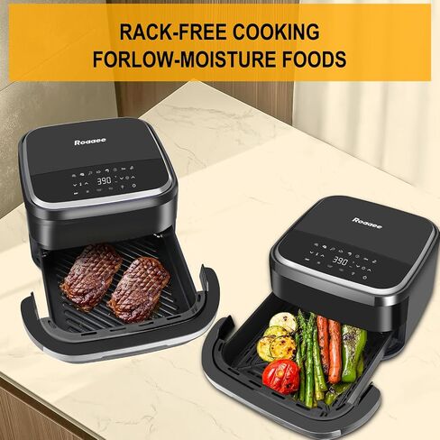 Pizza Oven & Air Fryer, 4.5QT 11-in-1 Flat Airfryer with Superior Top and Bottom Airflow Tech, Digital Display, Large Viewing Window, Grill Plate, Up to 32 Chicken Wings / 11" Pizza Capacity in Saudi Arabia