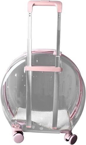 حقيبة عربة القطط شفافة قابلة للتنفس وموفرة للعمالة وتتحرك صامتًا في الهواء الطلق حامل الحيوانات الأليفة المتدحرج للاستحمام وزيارات الطبيب in Kuwait