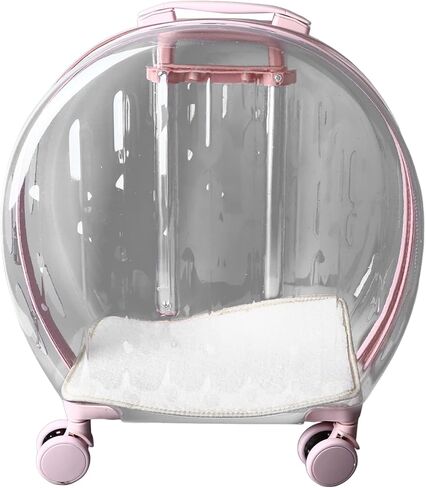 حقيبة عربة القطط شفافة قابلة للتنفس وموفرة للعمالة وتتحرك صامتًا في الهواء الطلق حامل الحيوانات الأليفة المتدحرج للاستحمام وزيارات الطبيب in Kuwait