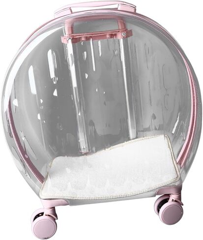 حقيبة عربة القطط شفافة قابلة للتنفس وموفرة للعمالة وتتحرك صامتًا في الهواء الطلق حامل الحيوانات الأليفة المتدحرج للاستحمام وزيارات الطبيب in Kuwait