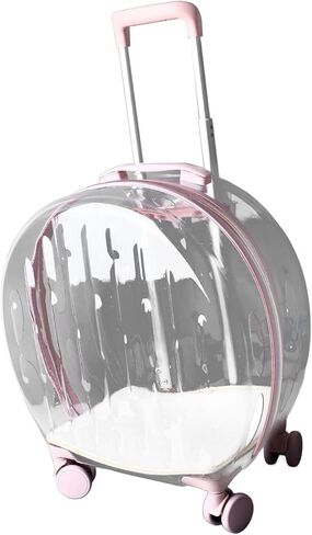 حقيبة عربة القطط شفافة قابلة للتنفس وموفرة للعمالة وتتحرك صامتًا في الهواء الطلق حامل الحيوانات الأليفة المتدحرج للاستحمام وزيارات الطبيب in Kuwait