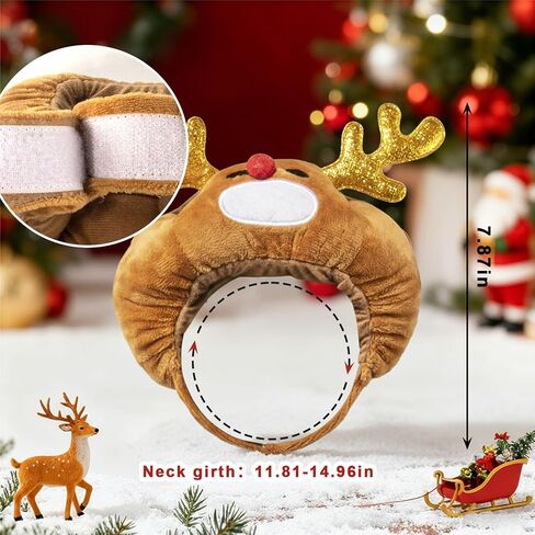 عيد الميلاد الرنة الكلب قبعة الحيوانات الأليفة عيد الميلاد قبعة للكلاب 3D قرون عيد الميلاد الرنة الحيوانات الأليفة القبعات الغزلان الكلب أغطية الرأس قابل للتعديل جرو قبعة مضحك لطيف الحيوانات الأليفة عيد الميلاد الزي الكلاب زي ملحق صور الدعائم in Saudi Arabia