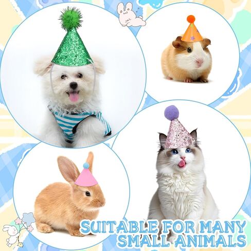 36 Pack Mini Party Hats with Sequins Puppy Felt Paper Hats for Birthday Small Dog Cats Rabbits Stuffed Animals Dolls Adjustable Headband Birthday Caps Pet Grooming Costume Accessories in Saudi Arabia