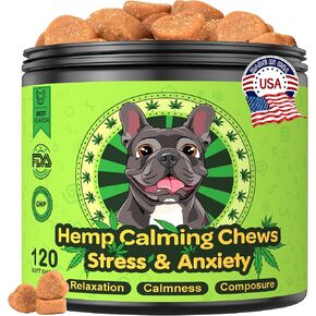 Hemp Calming Chews for Dogs Calming Chews - Anxiety Relief Treats, Dog Calming Relaxing Treats Care Hemp Quiet Moments for Dogs Thunderstorm Fireworks Separation Anxiety Relief, Bacon, 120 Ct in Saudi Arabia