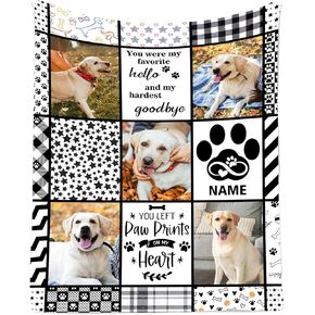 Ship Next Day, Customized Pet Memorial Gifts, Custom Dog Blanket with Picture Name, Personalized Pet Memorial Blanket with Photos, Loss of Pet Sympathy Gift, Dog Passing Away Bereavement Gifts in Saudi Arabia