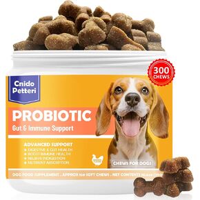 Probiotics for Dogs,6 Digestive Probiotics & 6 Enzymes for Gut Health,Digestion & Gut Support,Helps Diarrhea, Yeast Infection, Upset Stomach,Allergies & Immune System Support-150 Chews in Saudi Arabia