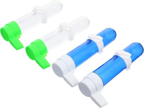 Luxshiny 4pcs Automatic Bird Water Fountain Plastic Parrot Drinking Bottles with Transparent and Blue Containers Easy to Install Pet Supplies for Cage Feeding in Kuwait